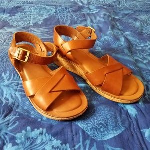 Kork-Ease brown sandals 1.5" heel sz 6/36.5
